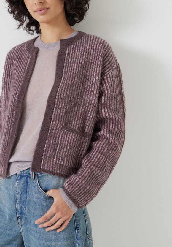 Opal Tonal Stripe Wool Blend Cardigan