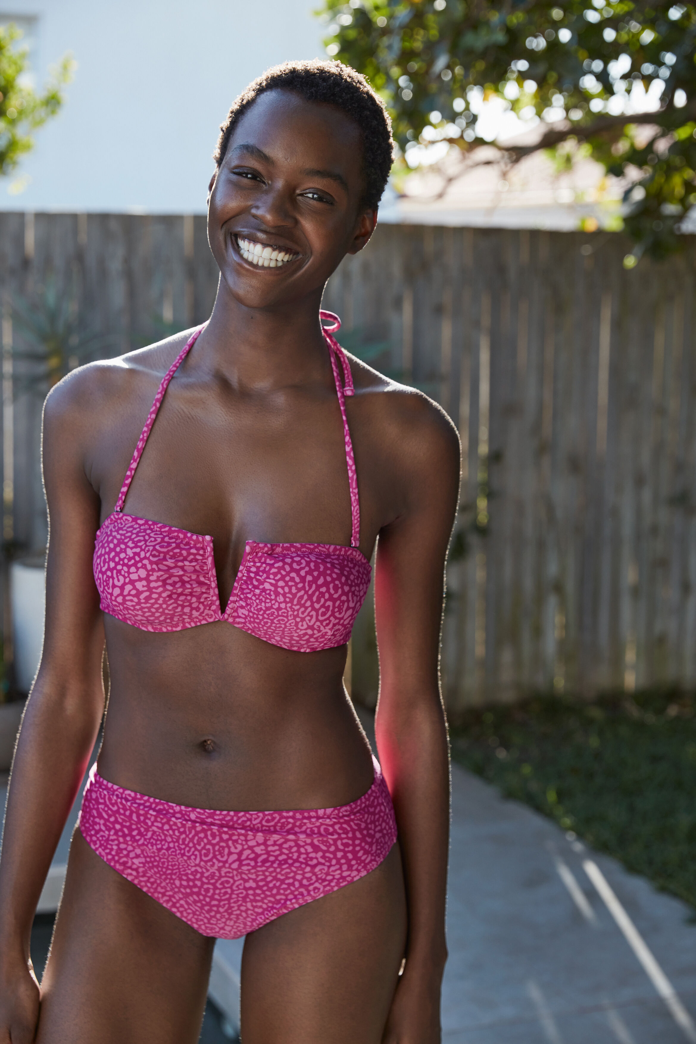 Billie Bandeau Bikini Top Contrast Leopard hush