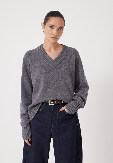 Erica Merino Wool V Neck Jumper