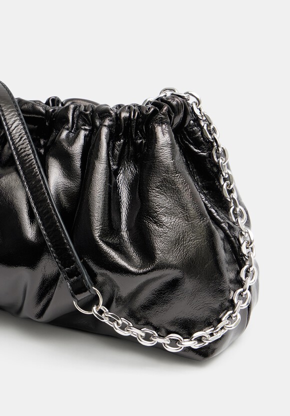 Reva Ruched Leather Clutch Bag