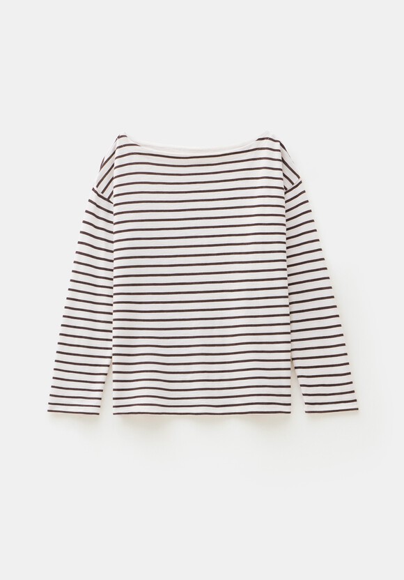 Slash Neck Stripe Top