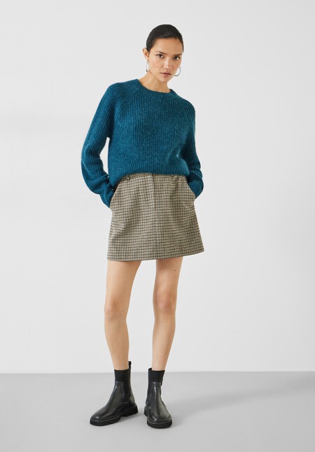 Alma Fluffy Raglan Crew Wool Blend Jumper