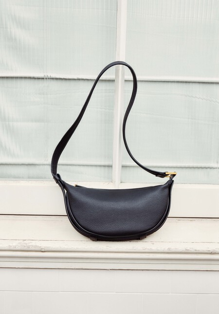 Rory Crescent Leather Crossbody Bag