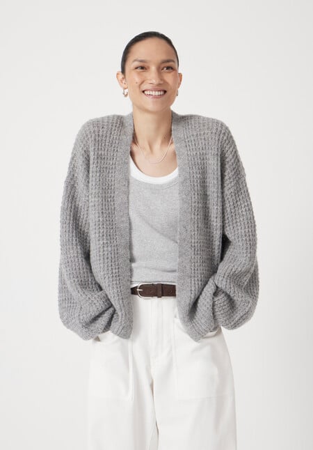Waffle Stitch Edge to Edge Cardigan