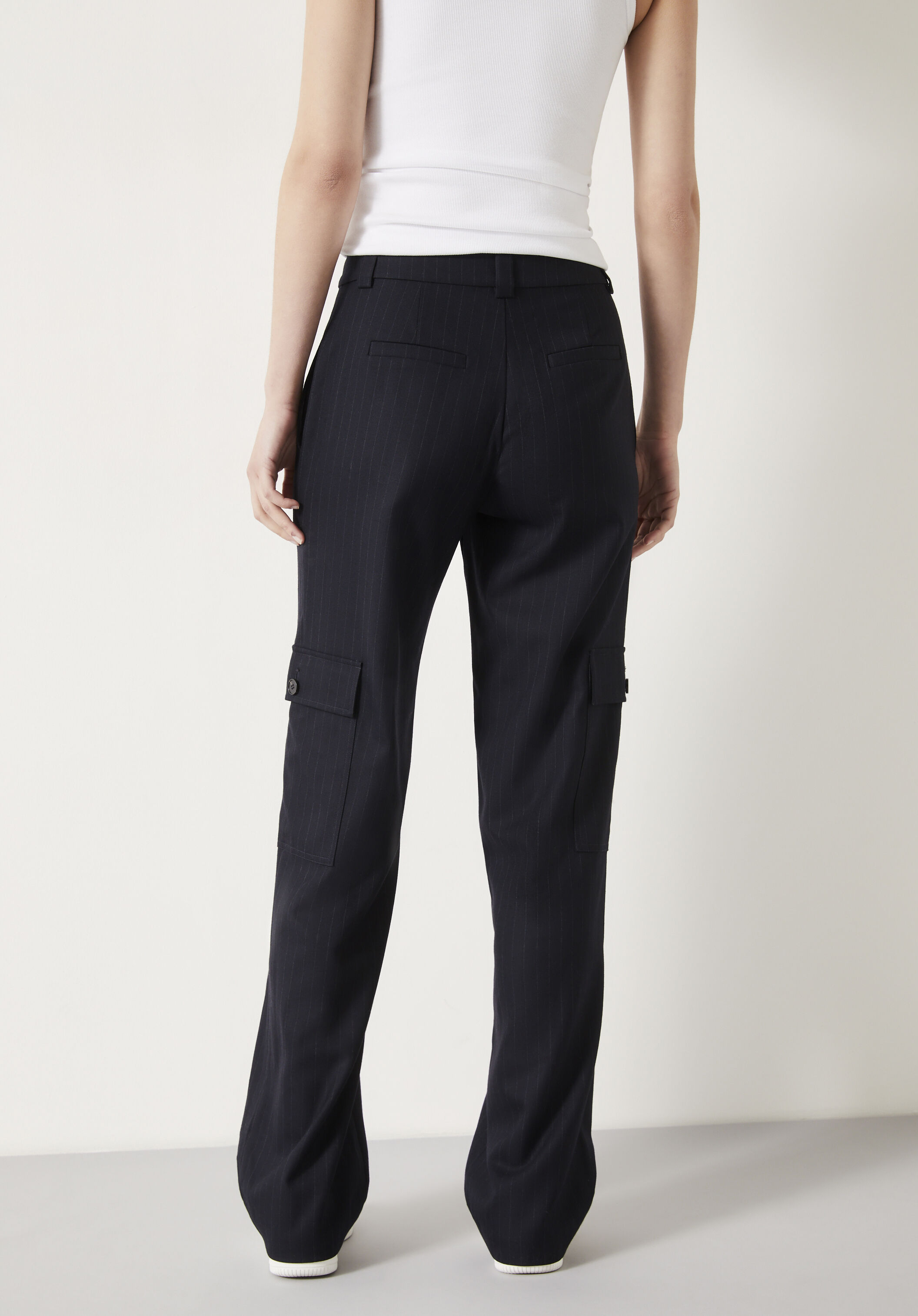 Pinstripe cargo pants shop