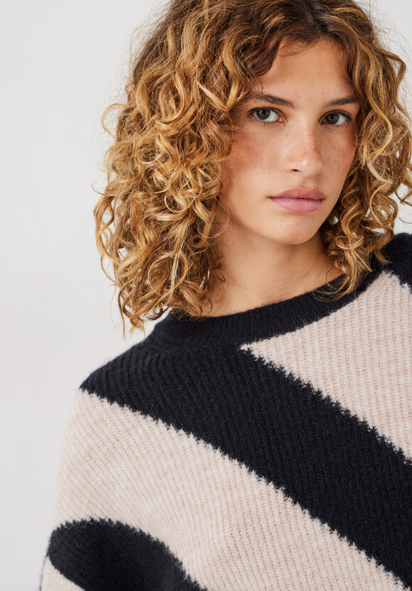 Georgie Diagonal Stripe Wool Blend Jumper
