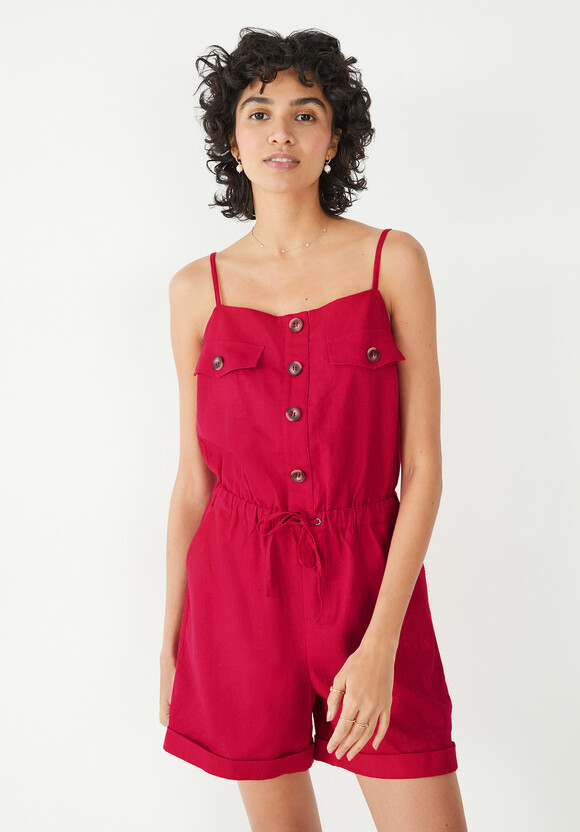 Linen Cargo Playsuit