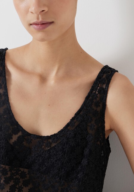 Embroidered Sleeveless Floral Dress