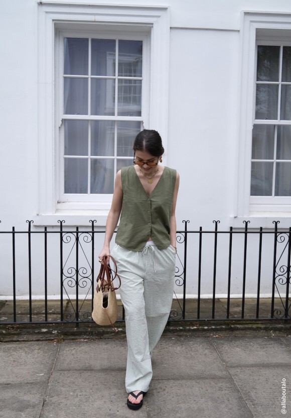 Sabrina Stripe Seersucker Trousers