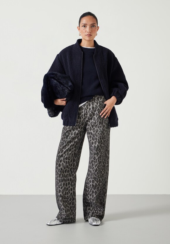 Leopard Wide Leg Jeans