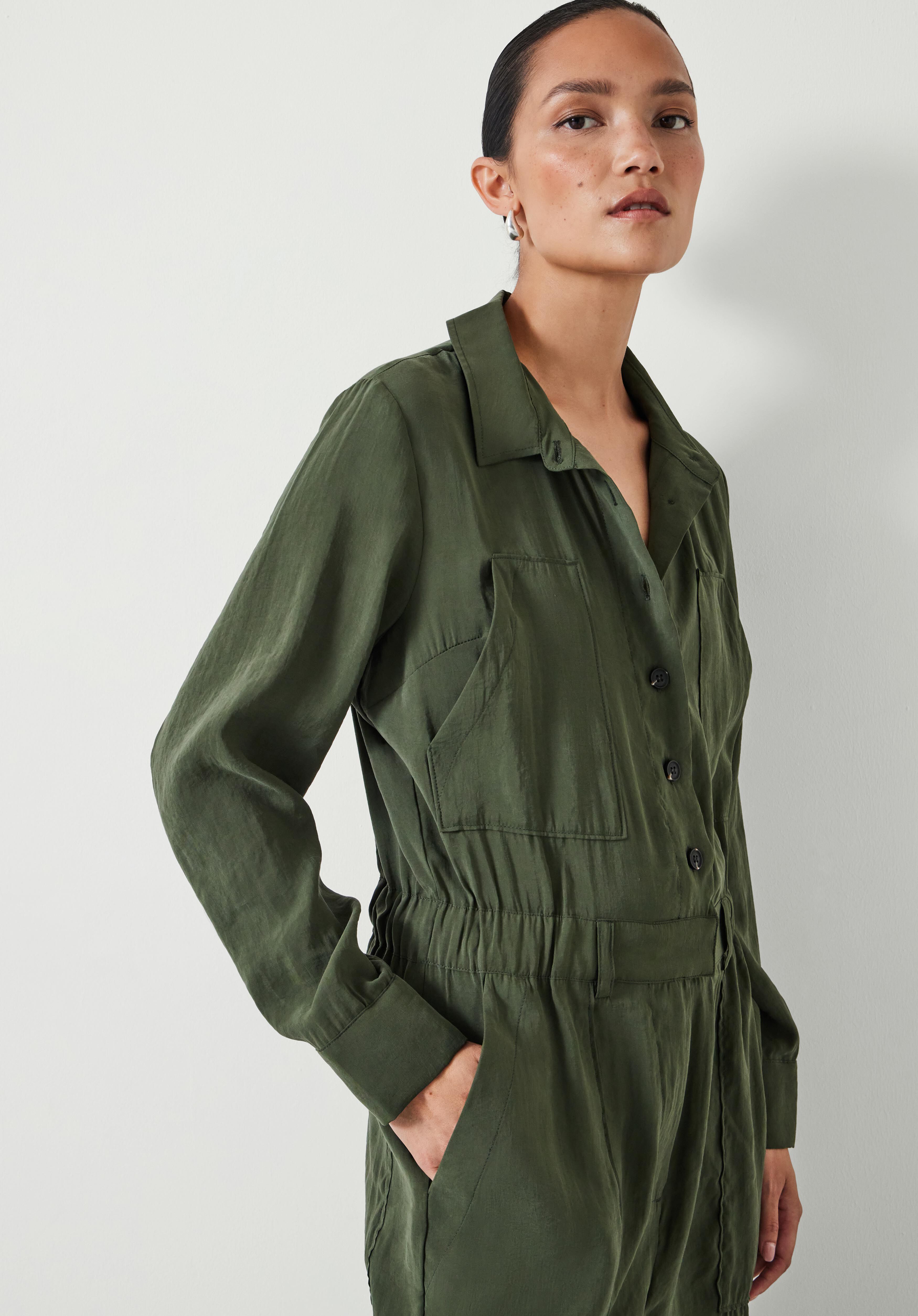 Feyre Utility Jumpsuit Dark Khaki hush