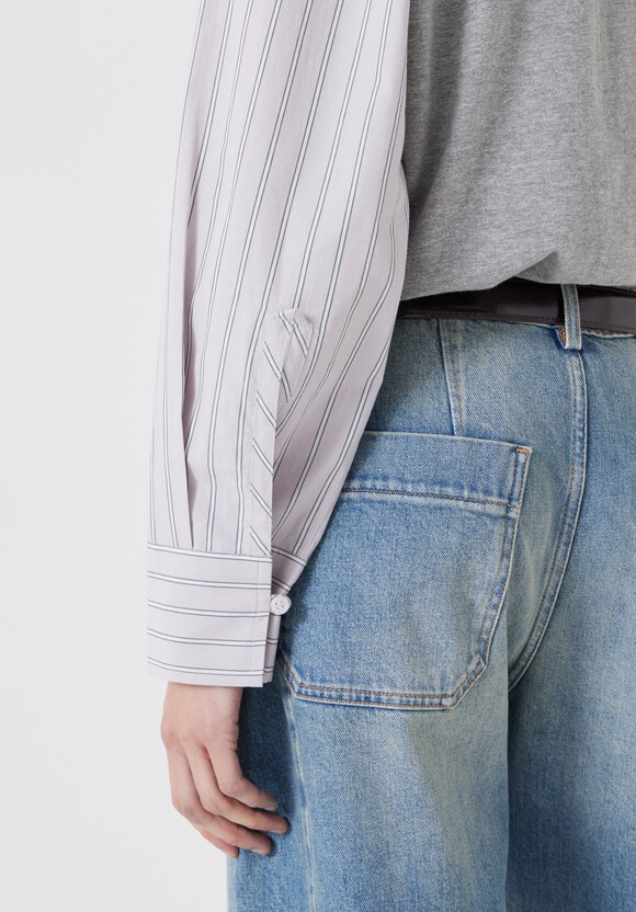 Woven Mix Long Sleeve T-Shirt