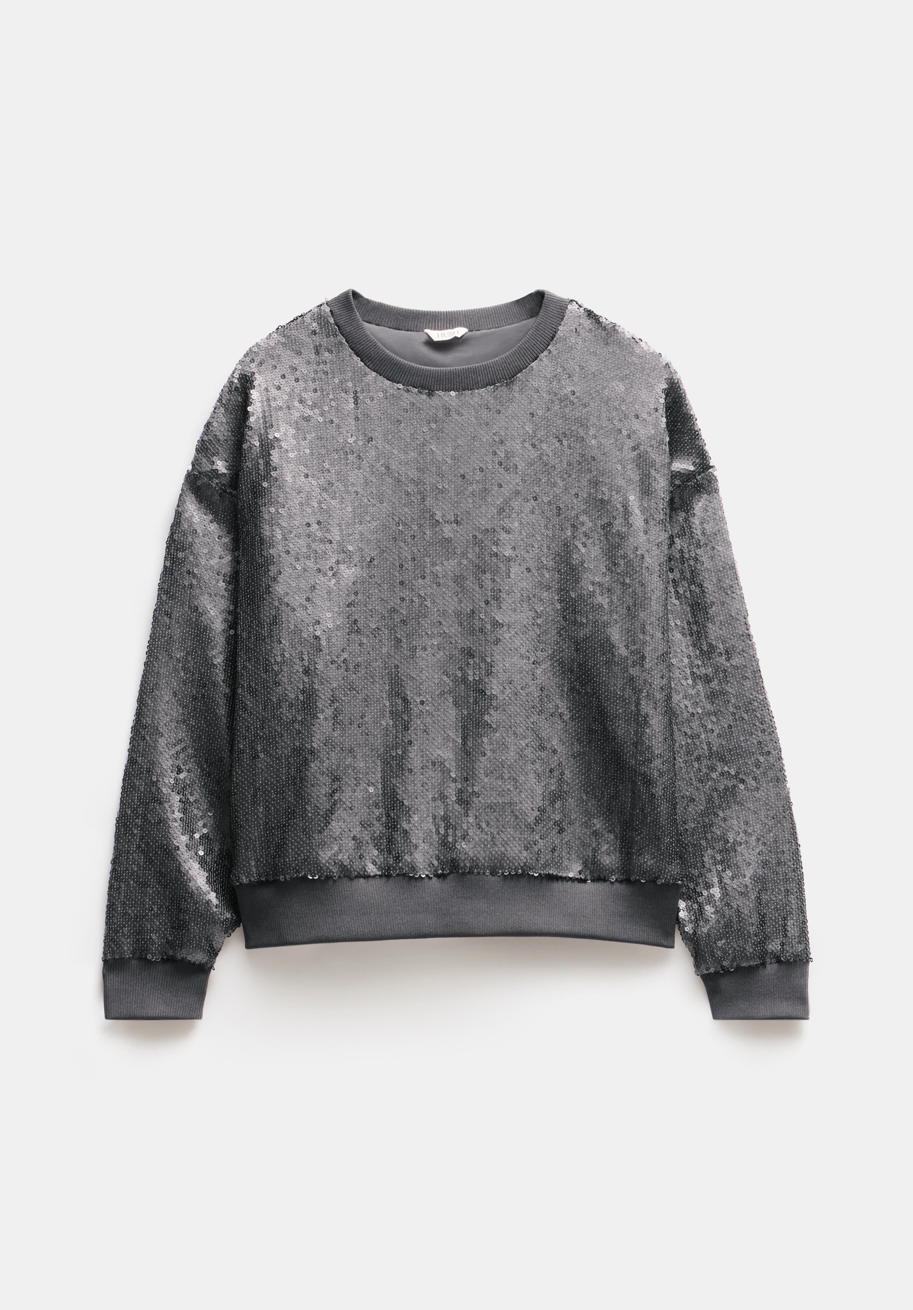 Silver sequin sweatshirt clearance