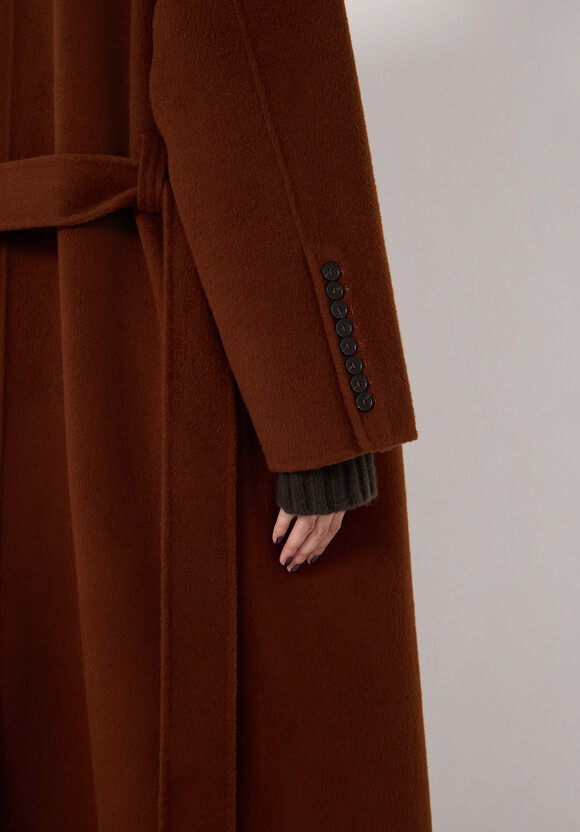 Pure Wool Double Faced Belted Coat