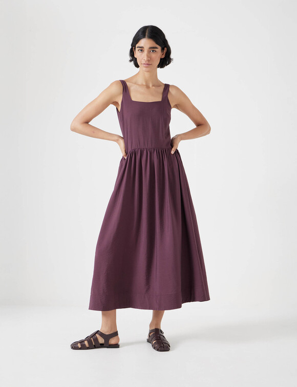 Air Flow Square Neck Midi Ballerina Dress