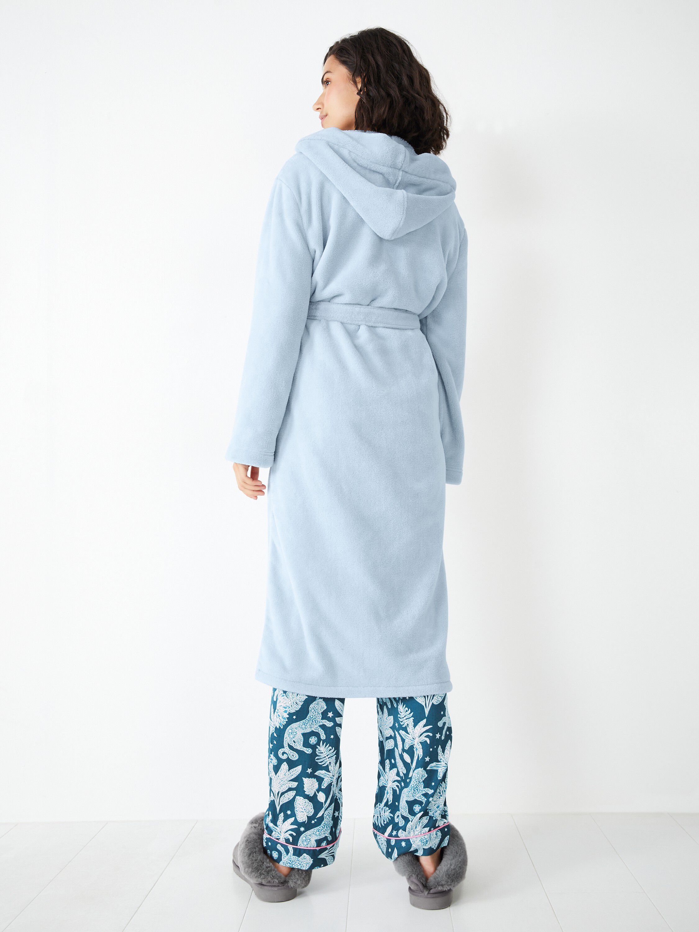 Chtfleece Bathrobe Women Soft Dressing Gown Hooded Fluffy Towling Long  Bath Robe  Fruugo IN