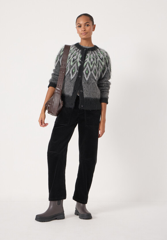 Brushed Fairisle Cardigan with Mohair