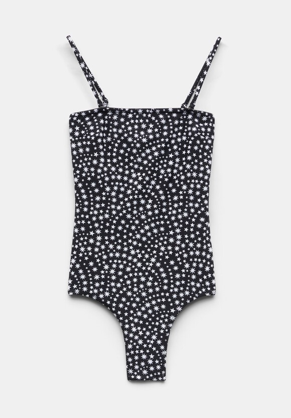 Serina Bandeau Swimsuit | Multi Star Black/White | hush