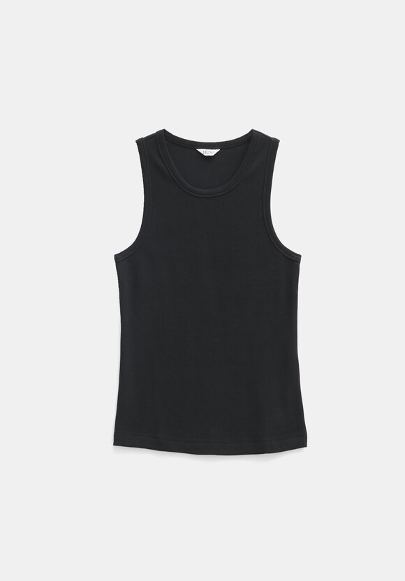 High Neck Ribbed Vest