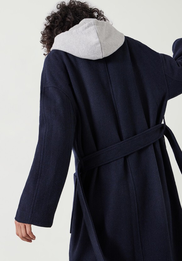 Kaitlin Wool Blend Herringbone Coat