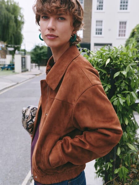 Suede Bomber Jacket