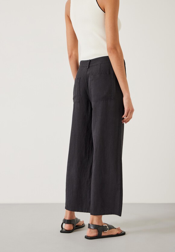 Carrie Linen Straight Cropped Trouser