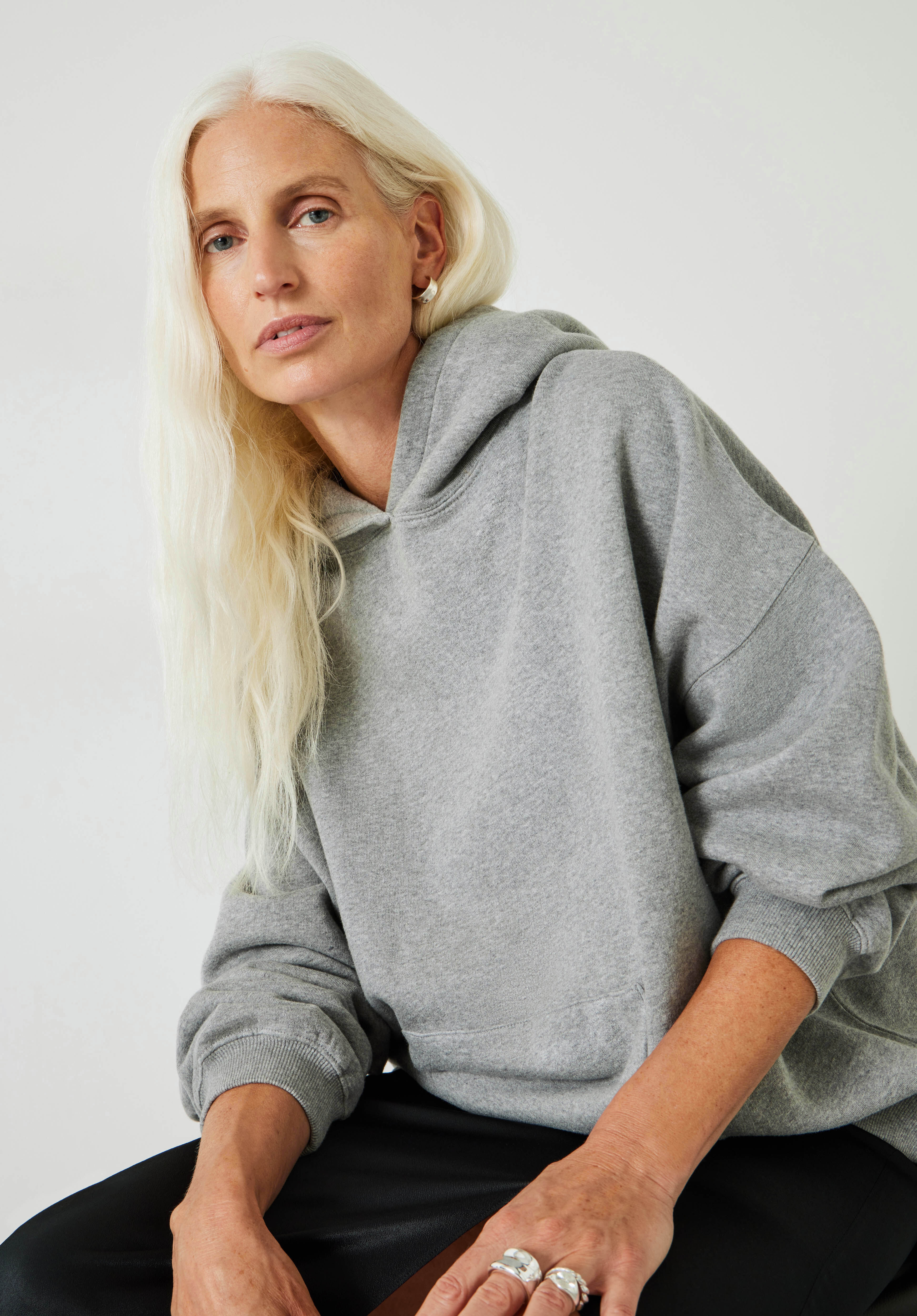 Shay Oversized Hoodie Grey Marl hush