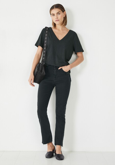 Kali Cotton Slub V-Neck T-Shirt