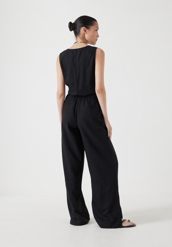 Linen Blend Waistcoat Jumpsuit