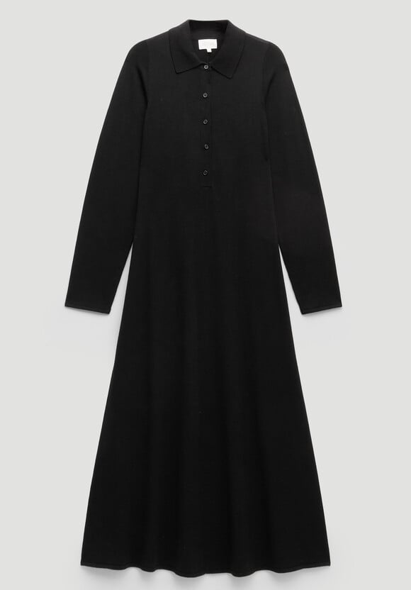 Polo Neck Knitted Midi Dress