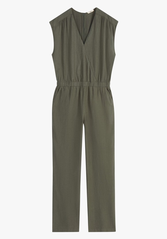 Wrap Linen Blend Jumpsuit