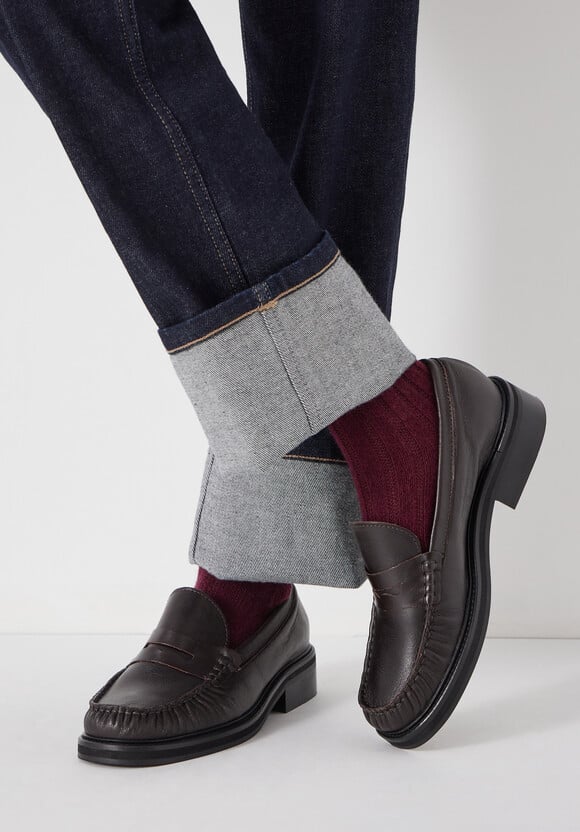 Penny Chunky Leather Loafers