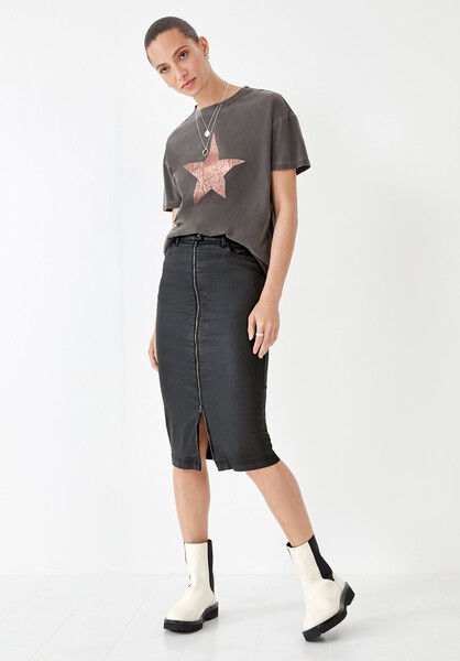 Coated Pencil Skirt