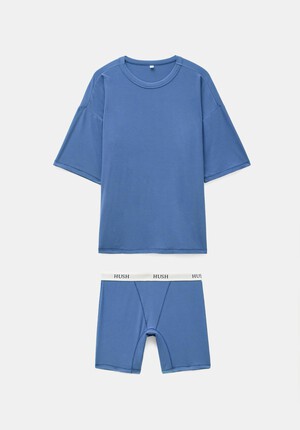 Ribbed Viscose Boxer Short Pyjamas Set