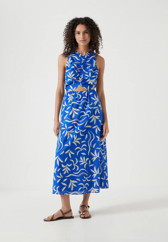 Front Gathered Cotton Dress