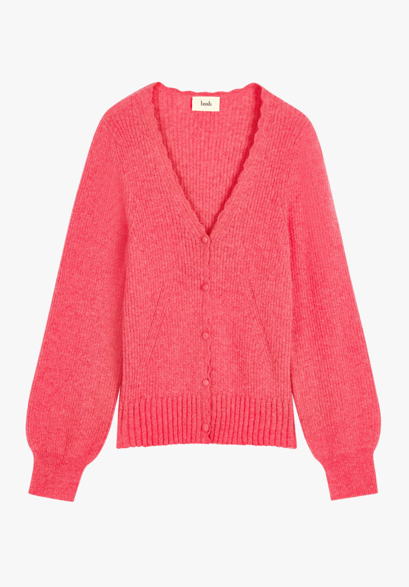 Cleo Ribbed Cardigan Pink Coral hush