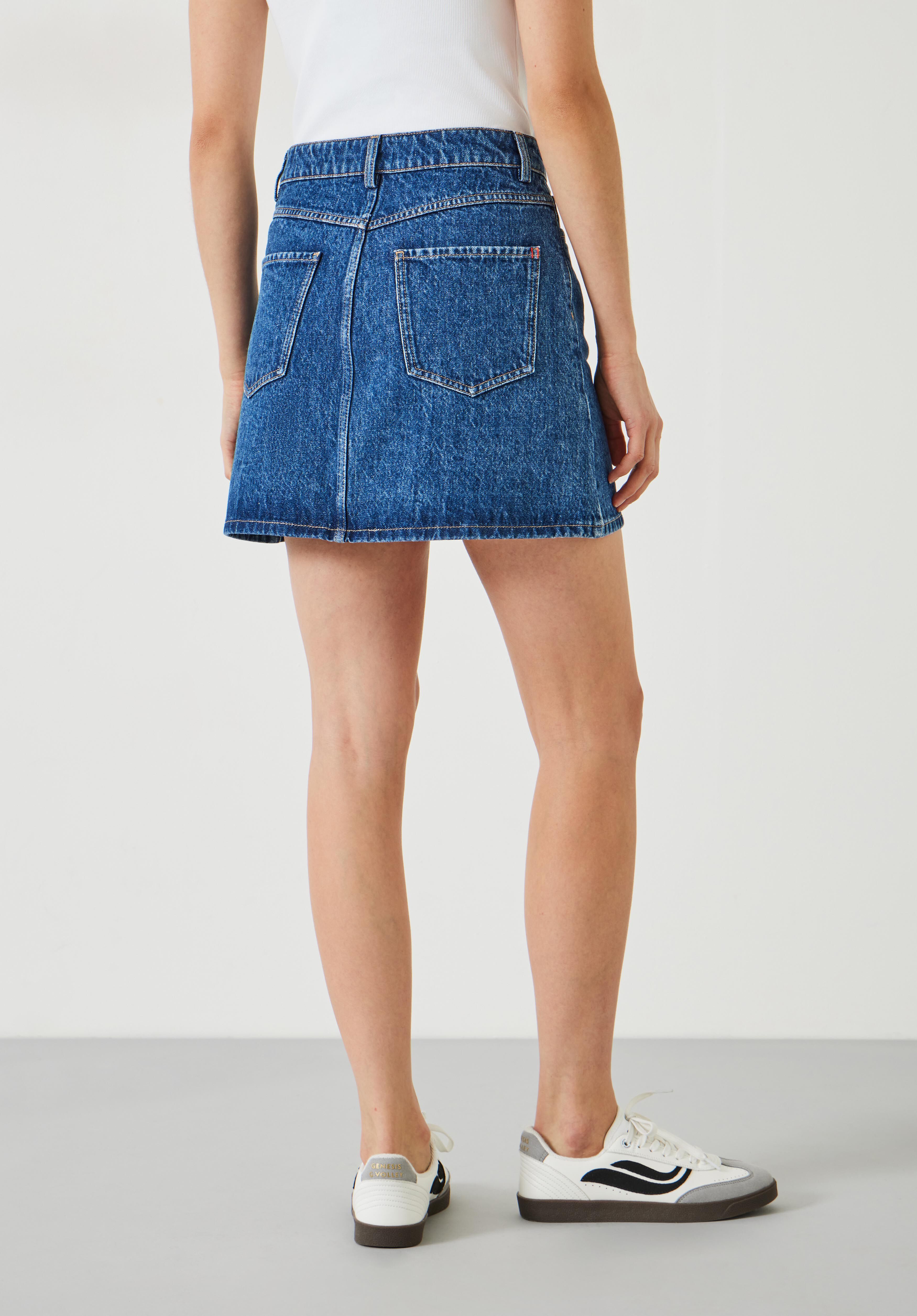 Saachi Denim Mini Skirt | Mid Authentic Wash Denim | hush