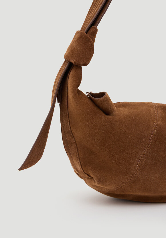 Oversized Suede Crescent Bag