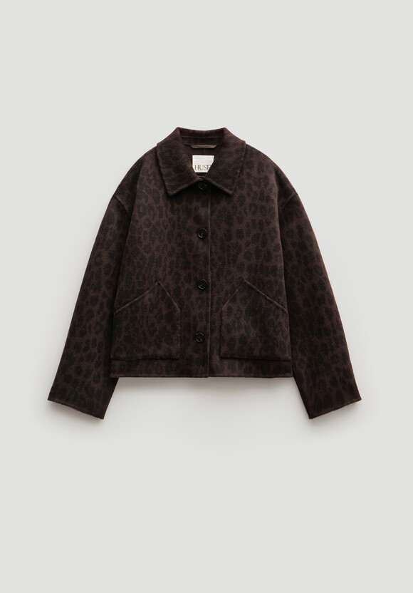 Pure Wool Leopard Double Faced Jacket