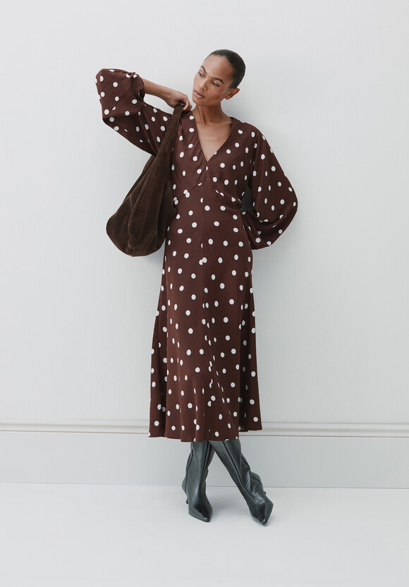 Grace V-Neck Long Sleeve Dress