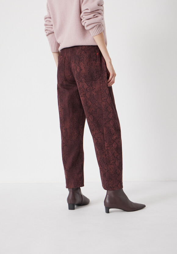 Cordelia Barrel Leg Snake Print Jeans