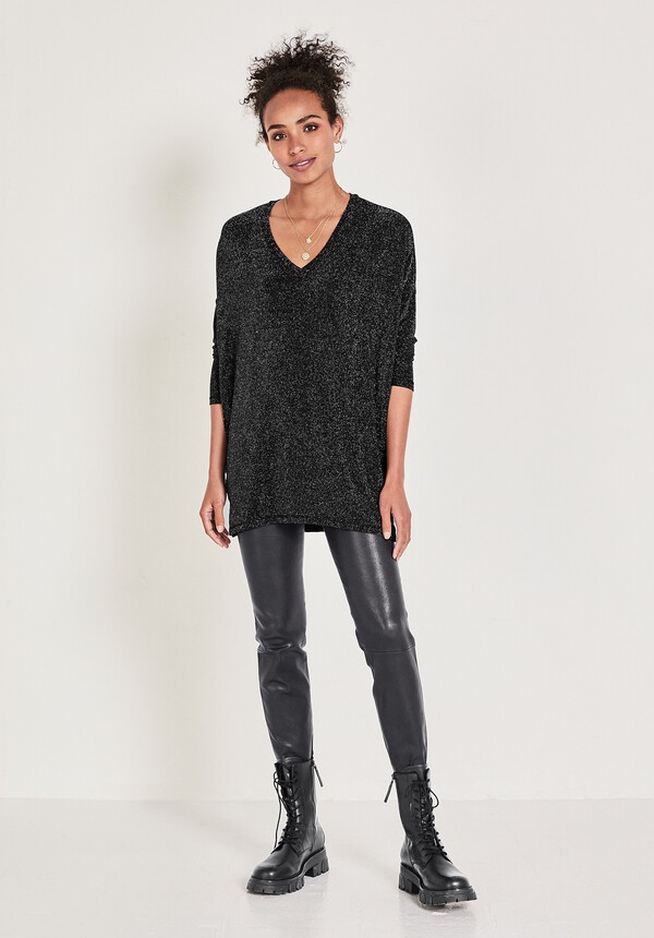 Dahlia V-Neck Glitter Top
