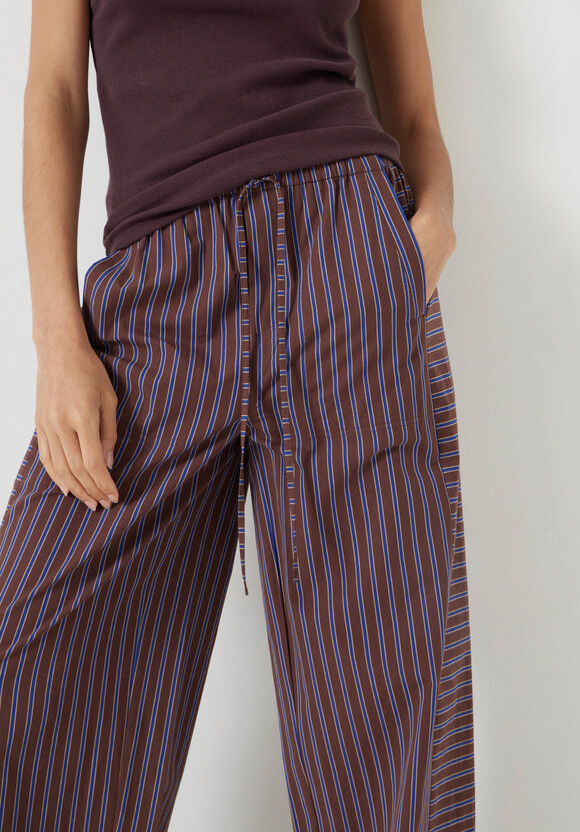 Cotton Stripe Pull On Trousers