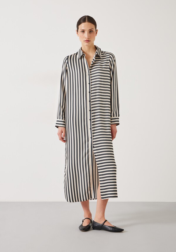 Aida Stripe Midi Shirt Dress
