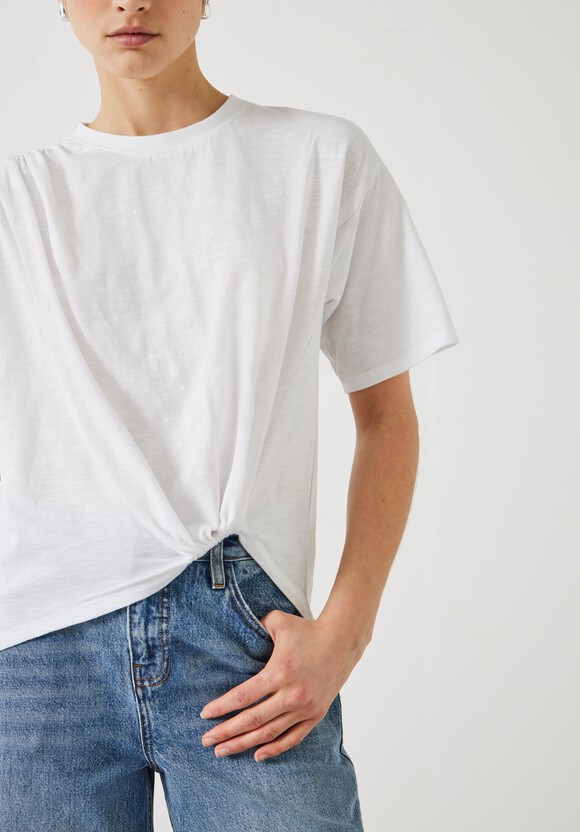 Tamsen Relaxed Tuck Detail Slub T-Shirt