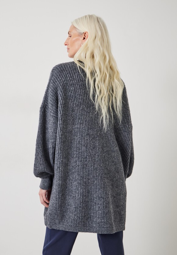 Loretta Longline Fluffy Cardigan With Alpaca