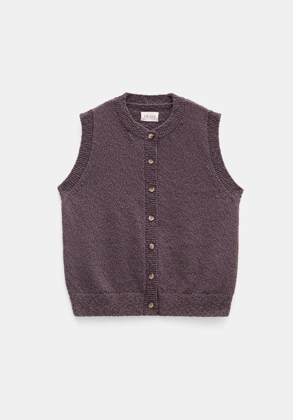 Textured Button Through Tank Top