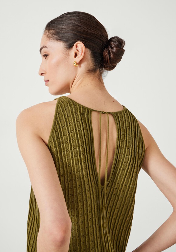 Cadi Wave Stitched Knitted Vest Top