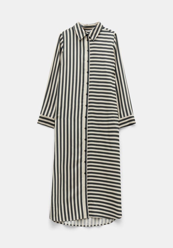 Aida Stripe Midi Shirt Dress