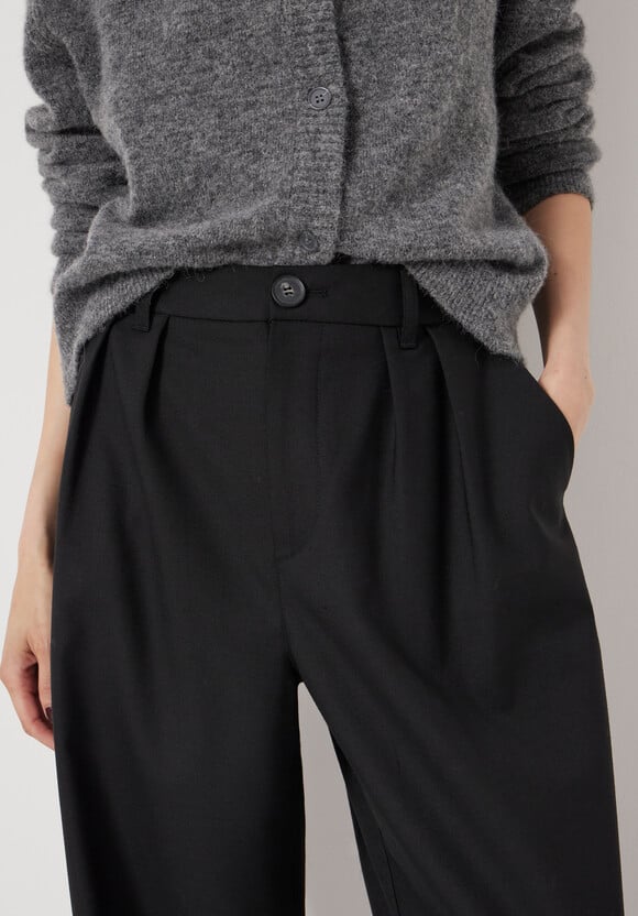 Lya Wool Blend Wide Leg Trousers